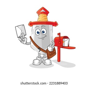 the sword postman vector. cartoon character