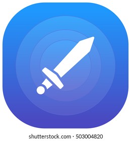 Sword Purple - blue circular UI/UX App Icon / Logo Design