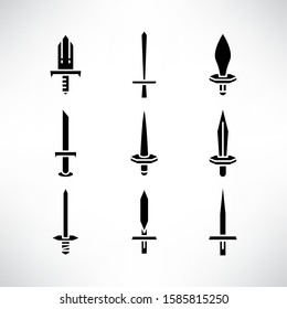 sword and rapier icons set