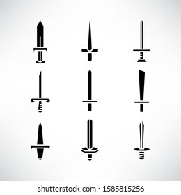 sword and rapier icons set