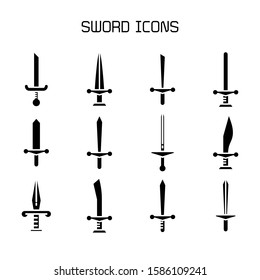 sword and rapier icons set