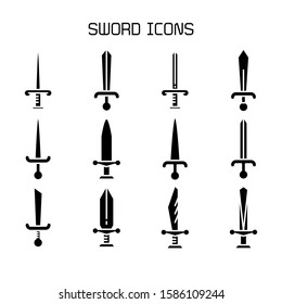 sword and rapier icons set