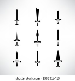 sword and rapier icons set