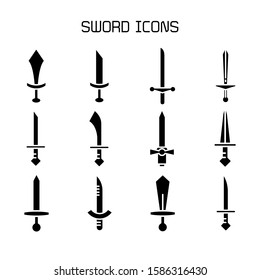 sword and rapier icons set