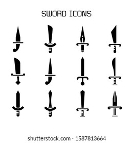 sword and rapier icons set