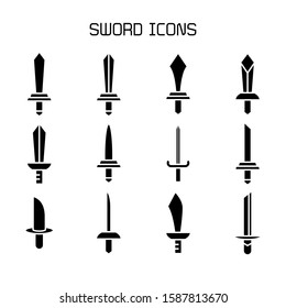 sword and rapier icons set