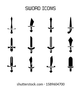 sword and rapier icons set