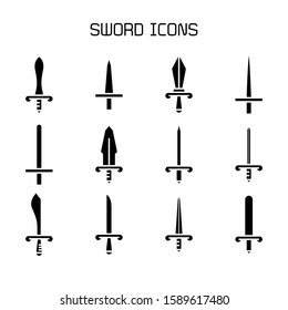 sword and rapier icons set