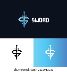 Logo-Design für Schwert-S-Buchstaben