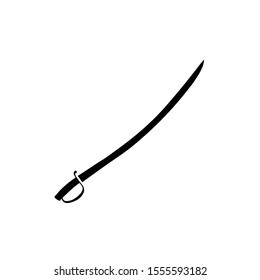 Sword, saber icon, logo isolated on white background