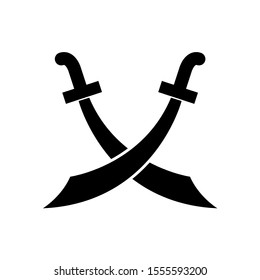 Sword, saber icon, logo isolated on white background