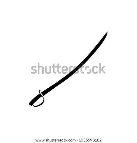 Sword, saber icon, logo isolated on white background