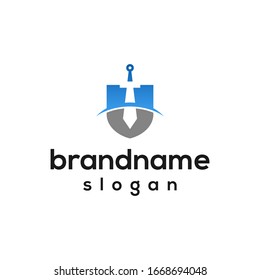 sword safety logo design vector