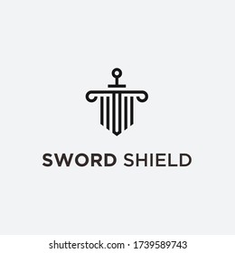 sword safety logo. sword icon