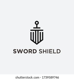 logotipo de seguridad de la espada. icono de espada