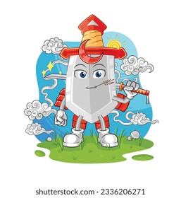 the sword samurai cartoon. cartoon mascot vector