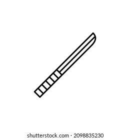 Sword samurai icono ilustración vectorial plantilla de logotipo para muchos fines. Aislado sobre fondo blanco.