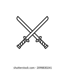 Sword samurai katana icon vector illustration logo template for many purpose. Isolated on white background.