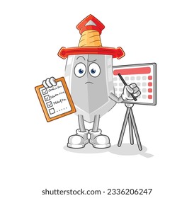 the sword schedule list vector. cartoon character