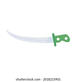 sword scimitar cartoon isolated icon