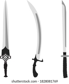 Sword Set Design Vector -
3 Different Sword Designs