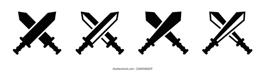 Icono de conjunto de espadas, vectorial Ilustración