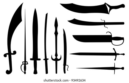 sword set isolated on white