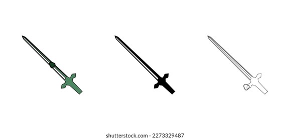 sword set vector type icon