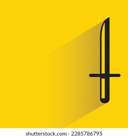espada con sombra sobre fondo amarillo