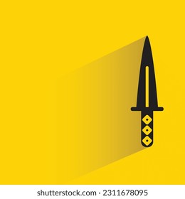 sword with shadow on yellow background