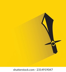 espada con sombra sobre fondo amarillo