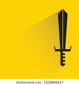 espada con sombra sobre fondo amarillo