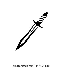 Sword with sharp blade. Logo template.