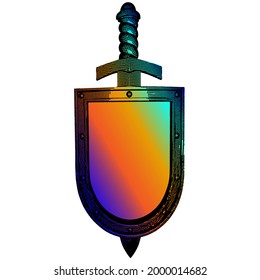 Sword And Sheild Art 3d Mesh Cartoon