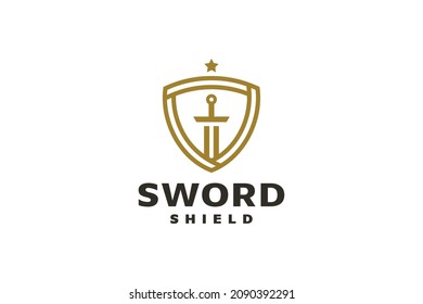 blindaje protector de espadas para vectores de logotipo seguro de protección