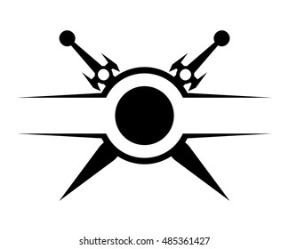 Sword & shield circle icon