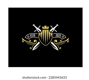 Sword, Shield Emblem, logo, A symbol of protection