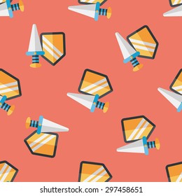 Sword and Shield flat icon,eps 10 seamless pattern background