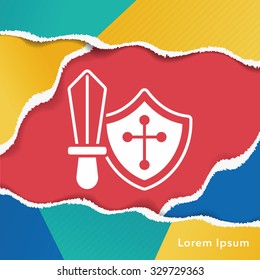 Sword and shield icon