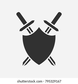 Sword shield icon illustration isolated vector sign symbol