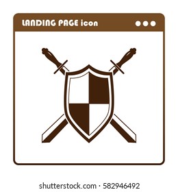 Sword and shield, icon for the landing page