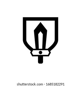 Sword and Shield icon, Role playing game vector icon in black solid flat design icon isolated on white background