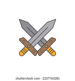 the sword and shield icon is suitable for your web, apk or project with a medieval theme