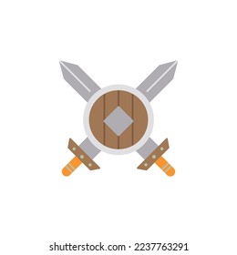 the sword and shield icon is suitable for your web, apk or project with a medieval theme