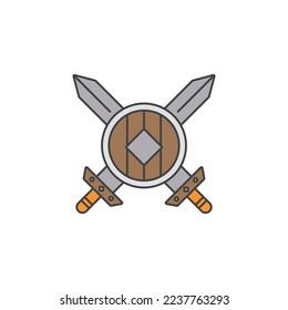 the sword and shield icon is suitable for your web, apk or project with a medieval theme