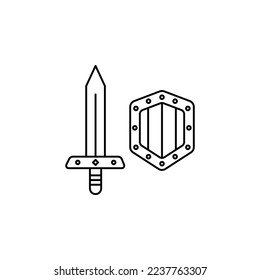the sword and shield icon is suitable for your web, apk or project with a medieval theme