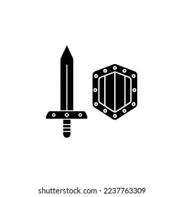 the sword and shield icon is suitable for your web, apk or project with a medieval theme