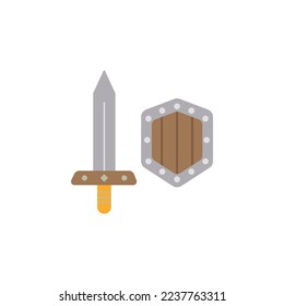 the sword and shield icon is suitable for your web, apk or project with a medieval theme