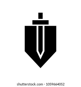 sword and shield icon, vector illustration