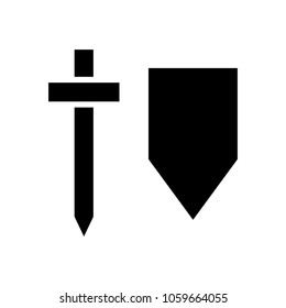 sword and shield icon, vector illustration